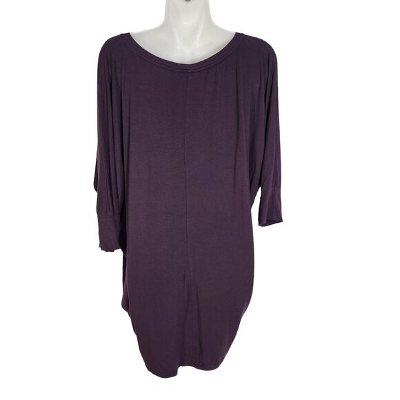 41 Hawthorn Tunic Top Medium Queensland Dolman Sleeve Knit Purple 3/4 Sleeves - Picture 2 of 9